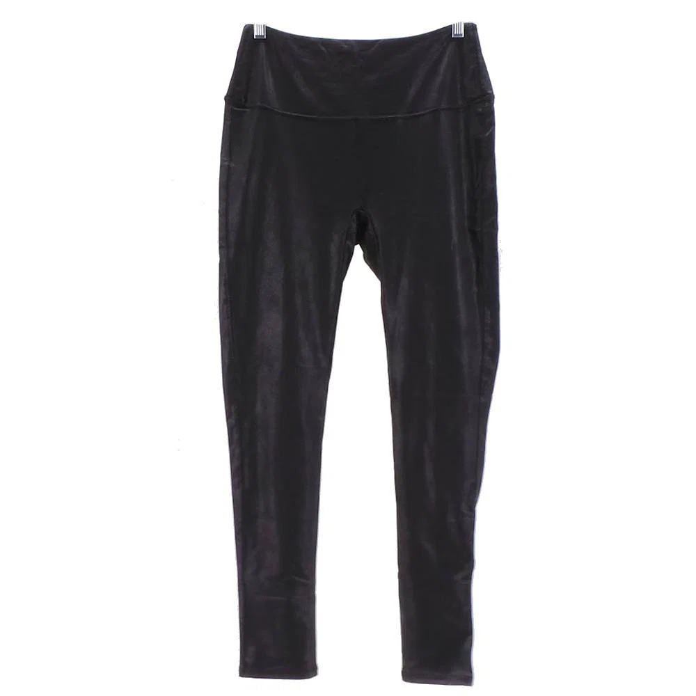 DG2 by Diane Gilman Slim and Sleek Coated Knit Legging Solid Black - Regular